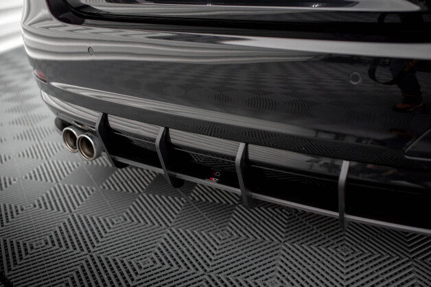 Street Pro Heck Ansatz Diffusor + Flaps passend für BMW 4er Gran Coupe F36 SCHWARZ-ROT + Hochglanz Flaps