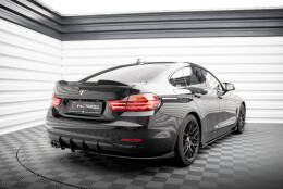 Street Pro Heck Ansatz Diffusor + Flaps passend für BMW 4er Gran Coupe F36 SCHWARZ-ROT + Hochglanz Flaps
