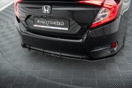 Street Pro Heckschürze Heck Ansatz Diffusor für Honda Civic Mk10 schwarz-rot+ Hochglanz Flaps