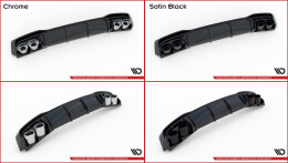 Heck Ansatz Diffusor + Endrohre schwarz passend für Audi A3 S-Line Sportback 8Y schwarz Hochglanz