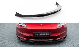 Cup Spoilerlippe Front Ansatz V.1 für Tesla Model 3 Project HighlandFacelift schwarz Hochglanz