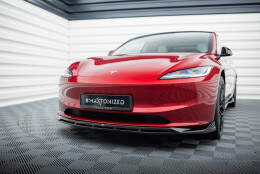 Cup Spoilerlippe Front Ansatz V.1 passend für Tesla Model 3 Project HighlandFacelift schwarz Hochglanz