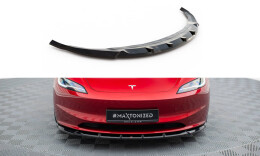 Street+ Spoilerlippe Front Ansatz V.2 passend für Tesla Model 3 Project HighlandFL schwarz Hochglanz
