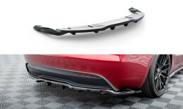 Mittlerer Cup Diffusor Heck Ansatz V.1 passend für Tesla Model 3 Project HighlandFacelift schwarz Hochglanz