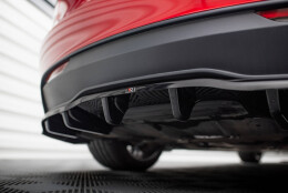 Mittlerer Cup Diffusor Heck Ansatz V.1 passend für Tesla Model 3 Project HighlandFacelift schwarz Hochglanz