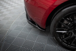 Mittlerer Cup Diffusor Heck Ansatz V.1 passend für Tesla Model 3 Project HighlandFacelift schwarz Hochglanz