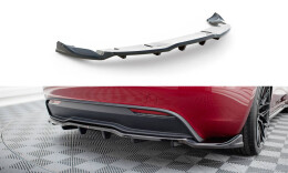 Mittlerer Cup Diffusor Heck Ansatz V.2 passend für Tesla Model 3 Project HighlandFacelift schwarz Hochglanz