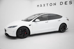 Seitenschweller Ansatz Cup Leisten V.2 passend für Tesla Model 3 Performance Mk1 Facelift schwarz Hochglanz