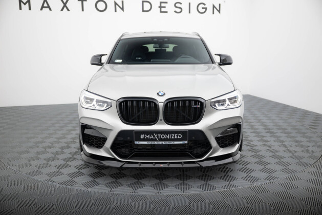 Cup Spoilerlippe Front Ansatz für  V.1 BMW X4 M F98 schwarz Hochglanz