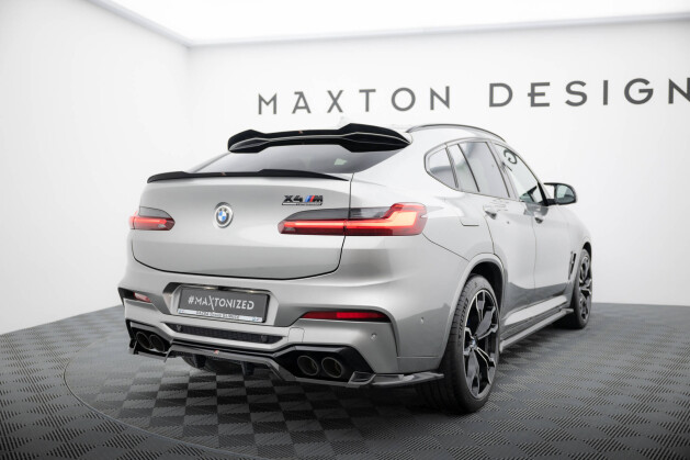 Mittlerer Cup Diffusor Heck Ansatz DTM Look passend für BMW X4 M F98 schwarz Hochglanz