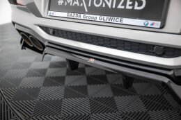Mittlerer Cup Diffusor Heck Ansatz DTM Look passend für BMW X4 M F98 schwarz Hochglanz