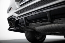 Mittlerer Cup Diffusor Heck Ansatz DTM Look passend für BMW X4 M F98 schwarz Hochglanz