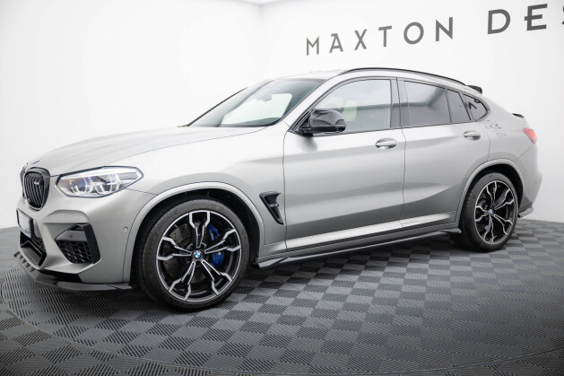 Seitenschweller Ansatz Cup Leisten für BMW X4 M F98 schwarz Hochglanz