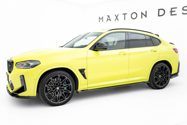 Seitenschweller Ansatz Cup Leisten passend für BMW X4M F98 Facelift schwarz Hochglanz