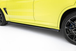 Seitenschweller Ansatz Cup Leisten passend für BMW X4M F98 Facelift schwarz Hochglanz