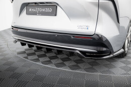 Mittlerer Cup Diffusor Heck Ansatz DTM Look passend für Toyota Sienna Mk4 schwarz Hochglanz