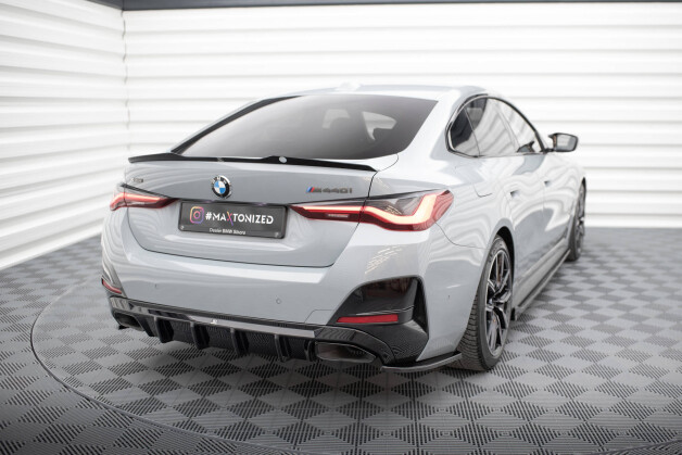 Heck Ansatz Flaps Diffusor V.3 passend für BMW M440i Gran Coupe G26 schwarz Hochglanz
