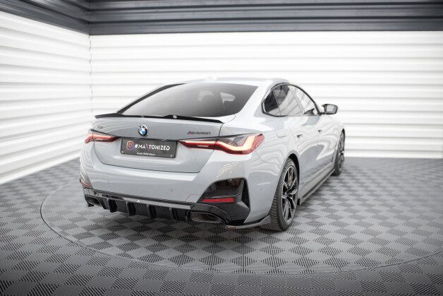Heck Ansatz Flaps Diffusor V.4 passend für BMW M440i Gran Coupe G26 schwarz Hochglanz