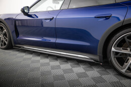 Street+ Seitenschweller Leisten passend für Porsche Taycan Cross Turismo 4S schwarz Hochglanz