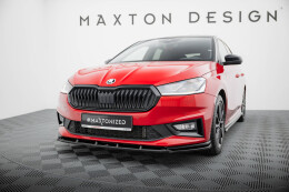 Cup Spoilerlippe Front Ansatz passend für Skoda Fabia Monte Carlo Mk4 schwarz Hochglanz