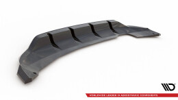 Mittlerer Cup Diffusor Heck Ansatz DTM Look passend für Skoda Fabia Monte Carlo Mk4 schwarz Hochglanz