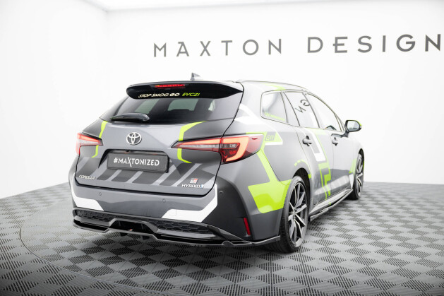 Mittlerer Cup Diffusor Heck Ansatz DTM Look passend für Toyota Corolla GR Sport Touring Sports XII schwarz Hochglanz
