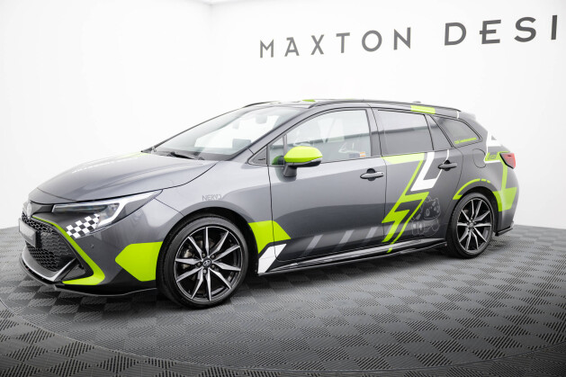 Seitenschweller Ansatz Cup Leisten passend für Toyota Corolla GR Sport Touring Sports XII schwarz Hochglanz