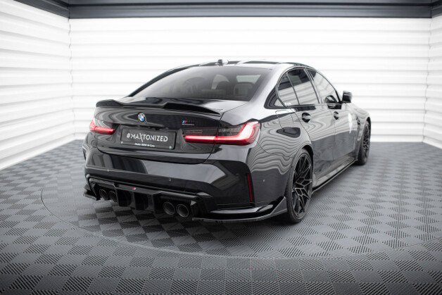 Heck Ansatz Flaps Diffusor V.6 passend für CSL Look (passend für heckansatz v.1) BMW M3 Limousine / Touring G80 / G81 schwarz Hochglanz