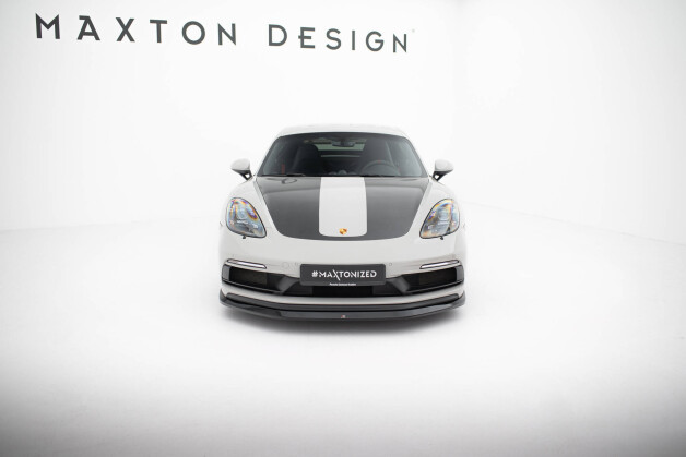 Cup Spoilerlippe Front Ansatz passend für V.1 Porsche 718 Cayman GTS 982c schwarz Hochglanz