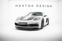 Cup Spoilerlippe Front Ansatz passend für V.1 Porsche 718 Cayman GTS 982c schwarz Hochglanz