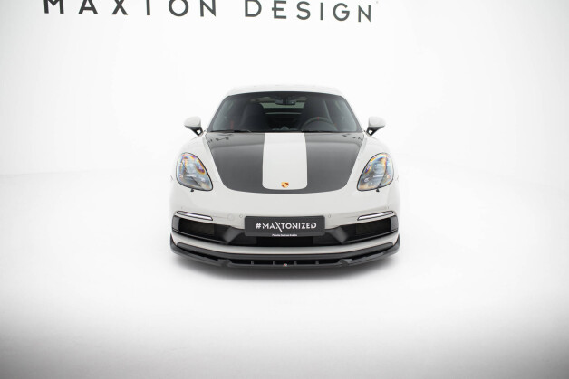 Cup Spoilerlippe Front Ansatz passend für V.2 Porsche 718 Cayman GTS 982c schwarz Hochglanz