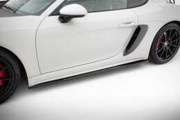 Seitenschweller Ansatz Cup Leisten passend für Porsche 718 Cayman GTS 982c schwarz Hochglanz
