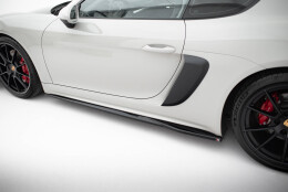 Seitenschweller Ansatz Cup Leisten passend für Porsche 718 Cayman GTS 982c schwarz Hochglanz