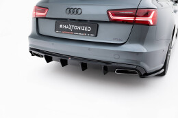 Heck Ansatz Diffusor V.2 passend für Audi A6 / A6 C7 S-line/ S6 C7 Facelift schwarz Hochglanz