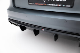 Heck Ansatz Diffusor V.2 passend für Audi A6 / A6 C7 S-line/ S6 C7 Facelift schwarz Hochglanz