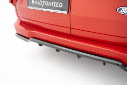 Mittlerer Cup Diffusor Heck Ansatz DTM Look passend für Ford Transit Custom / Tourneo Custom Mk2 schwarz Hochglanz