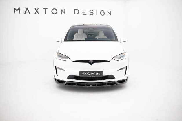 Cup Spoilerlippe Front Ansatz V.3 passend für Tesla Model X Mk1 Facelift schwarz Hochglanz
