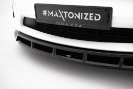 Cup Spoilerlippe Front Ansatz V.3 passend für Tesla Model X Mk1 Facelift schwarz Hochglanz