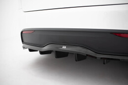 Mittlerer Cup Diffusor Heck Ansatz V.2 passend für Tesla Model X Mk1 Facelift schwarz Hochglanz