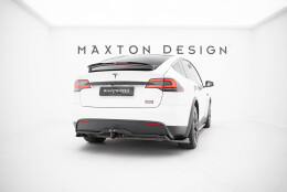 Mittlerer Cup Diffusor Heck Ansatz V.2 passend für Tesla Model X Mk1 Facelift schwarz Hochglanz