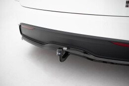 Mittlerer Cup Diffusor Heck Ansatz V.2 passend für Tesla Model X Mk1 Facelift schwarz Hochglanz