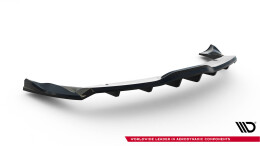 Mittlerer Cup Diffusor Heck Ansatz V.2 passend für Tesla Model X Mk1 Facelift schwarz Hochglanz
