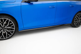 Seitenschweller Ansatz Cup Leisten passend für Opel Astra Sports Tourer L (MK6) schwarz Hochglanz