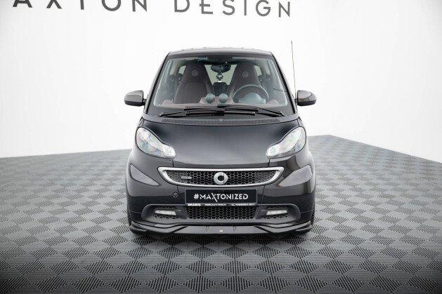 Cup Spoilerlippe Front Ansatz passend für Brabus Smart Fortwo C451 Facelift schwarz Hochglanz