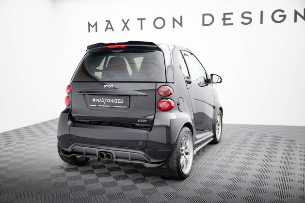 Mittlerer Cup Diffusor Heck Ansatz DTM Look passend für Brabus Smart Fortwo C451 Facelift schwarz Hochglanz