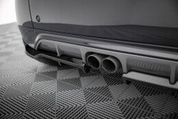Mittlerer Cup Diffusor Heck Ansatz DTM Look passend für Brabus Smart Fortwo C451 Facelift schwarz Hochglanz