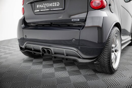 Mittlerer Cup Diffusor Heck Ansatz DTM Look passend für Brabus Smart Fortwo C451 Facelift schwarz Hochglanz