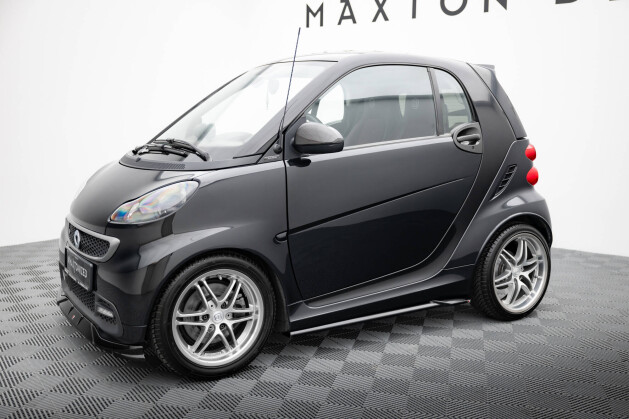 Seitenschweller Ansatz Cup Leisten passend für Brabus Smart Fortwo C451 Facelift schwarz Hochglanz