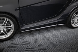 Seitenschweller Ansatz Cup Leisten passend für Brabus Smart Fortwo C451 Facelift schwarz Hochglanz