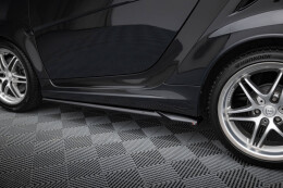 Seitenschweller Ansatz Cup Leisten passend für Brabus Smart Fortwo C451 Facelift schwarz Hochglanz